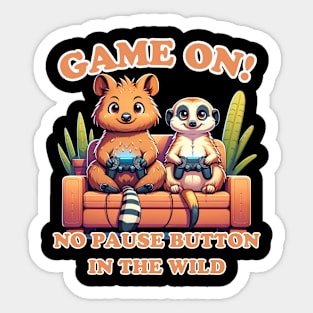 Wild Gaming Duo: Unstoppable Adventure Sticker